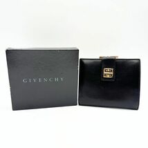 GIVENCHY ジバンシー 二つ折り 財布 ウォレット 本革 レザー ブラック 黒 がま口_画像1