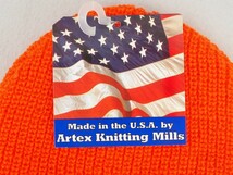 5T240213 未使用/保管品 Artex Knitting Mills アーティックスニッティングミルズ ニット帽 ニットキャプ ビーニー オレンジ_画像6