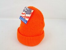 5T240213 未使用/保管品 Artex Knitting Mills アーティックスニッティングミルズ ニット帽 ニットキャプ ビーニー オレンジ_画像3