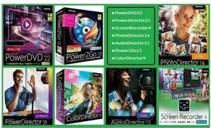 【10点セット】PowerDVD22PowerDirector21PhotoDirector14AudioDirector13Power2Go13ColorDirector9ScreenRecorder4