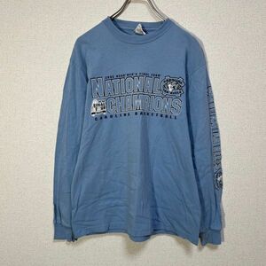 チャンピオン ロンT 長袖Tシャツ　バスケ NCAA　袖ロゴ　アニマル　羊６ 古着　入手困難　激レア希少 人気 ビッグプリント スリーブロゴ