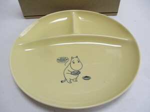  Moomin lunch tray 1 sheets / yellow color bulkhead . plate 23.2cm plate 