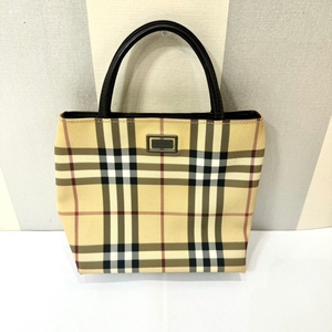 【10784】BURBERRY Burberry バーバリー チェック柄 ハンドバッグ 小物入れ ミニバッグ ベージュ ブランド レディース バッグ カバン 鞄