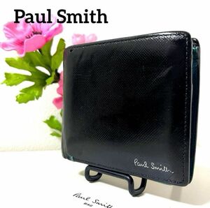 Paul Smith◆ポールスミス◆折り財布◆黒ブラック◆牛革レザー