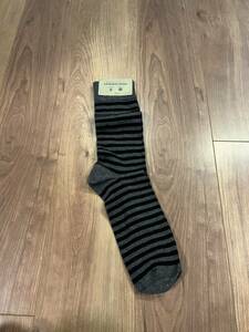 JOHN SMEDLEY ジョンスメドレー Ribbed&Striped Socks カラー　　　　CHARCOAL/BLACK サイズ　25-26.5