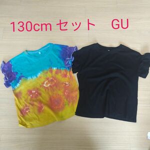 130cm GU ジーユー　tシャツ タイダイ染め　ノースフェイス　CHUMS