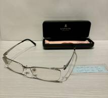 ◎ 美品 LANVIN ランバン 日本製 チタニウム 度入り メガネ 眼鏡 めがね 度数 R +1.50 -2.50 90 / L 0.00 -2.50 75 PD67 ケース付き _画像1