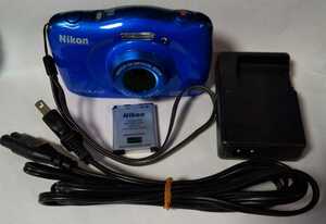 【防水 耐衝撃】Wi-Fi Bluetooth デジカメ Nikon COOLPIX W100 ブルー