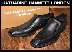  送料無料 特価即決【未使用】 KATHARINE HAMNETT LONDON ★ 本革 ビジネスシューズ (26cm/EE) ★ キャサリンハムネット スリッポン 3966