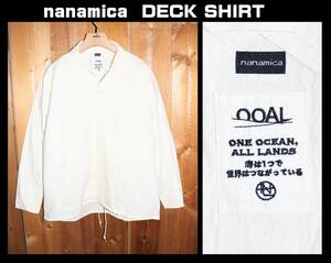 送料無料 特価即決【未使用】nanamica ★ Cotton Wool Deck Shirt (Lサイズ) ★ ナナミカ デッキシャツ US ARMY SUGF357 日本製 NA