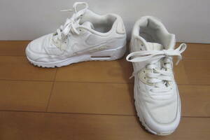 NIKE ナイキ AIR MAX 90 MESH GS エアマックス90メッシュ 833418-100 スニーカー 白 23.5㎝ O2402E