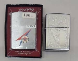 ZIPPO 2点 まとめ CALTEX カルテックス … ‥ 美品 1961年、ベネチアン 唐草模様 E XV 1999年 中古 6535M