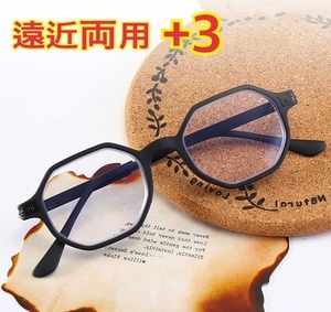 +3 farsighted glasses . close both for sini Agras blue light cut square leading glass stylish black color 