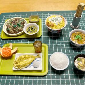 リーメント 夕やけ食堂 みかんサービスは常連の特権　レバニラ定食 今日はカツ丼　寄せ集め 難あり　ドールハウス ミニチュア 送料無料