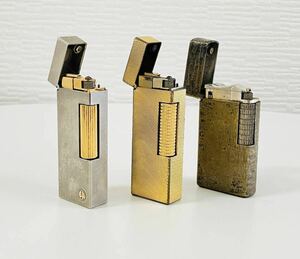 【送料無料!!おまとめ3点】dunhill ダンヒル ローラーガスライター ゴールド シルバー 喫煙具 ライター 着火未確認 ヴィンテージ 現状品