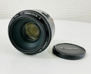 【送料無料!!】Canon キャノン CANON LENS EF 50mm 1:1.8 Ⅱ カメラレンズ Kenko ケンコー PR01D プロテクター付 動作未確認 現状品