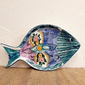 魚 皿 飾皿 壁掛皿 ギリシャ製約27cm×6cm×3cm