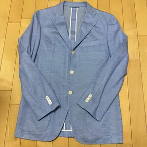 【used】THE SUIT COMPANY 180cm-6Drop ブルー　ジャケット　ビジネススーツ サマースーツ　COOLMAX