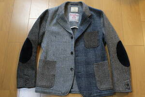 【美Used】BEAUTY&YOUTH ユナイテッドアローズ Harris Tweed サイズM ハリスツイード ワーク ジャケット / クレイジー エルボー ビームス