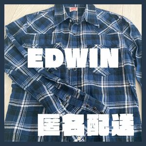 EDWINネルシャツ　Ｍサイズ　メンズ チェック 長袖シャツ