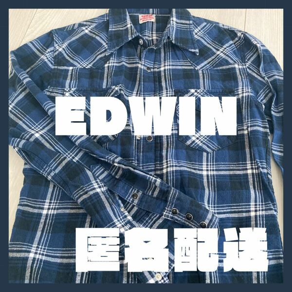 EDWINネルシャツ　Ｍサイズ　メンズ チェック 長袖シャツ