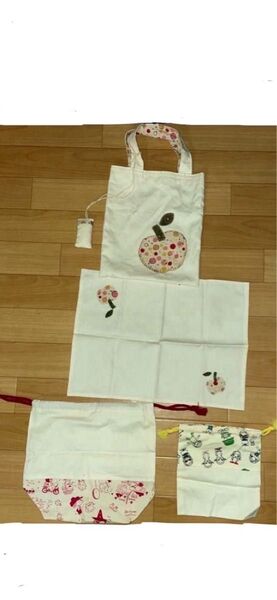 ハンドメイド お弁当袋&コップ袋&ランチョンマット&手提げ 小学 幼稚園 保育園