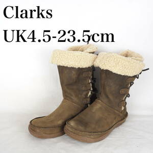 EB4807*Clarks*クラークス*レディースショートブーツ*UL4.5-23.5cm*茶系