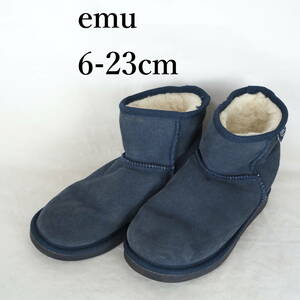 EB4831*emu*エミュー*レディースショートムートンブーツ*6-23cm*ネイビー