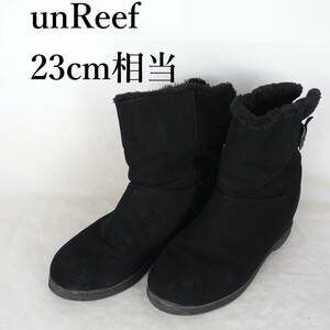 EB4839*unReef*アンリーフ*レディースショートブーツ*23cm相当*黒