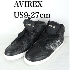 MK4980*AVIREX*アヴィレックス*メンズハイカットスニーカー*US9-27cm*黒