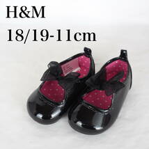 MK5004*H&M*エイチアンドエム*ベービーシューズ*18/19-11cm*エナメル黒_画像1