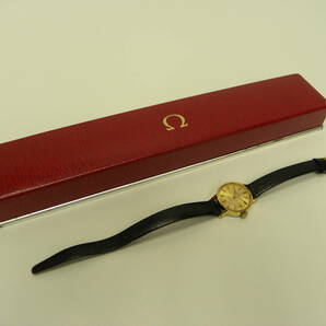 ブランド祭 オメガ ジュネーブ レディース 手巻き 腕時計 美品 OMEGA Geneve ゴールド系 革ベルトの画像1