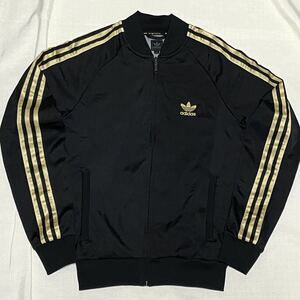 美品 レアカラー アディダス オリジナルス ATP 復刻 黒 金 トレフォイルロゴ トラックジャケット ジャージ M トラックトップ adidas 正規品