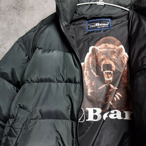 美品90's Bear USA リバーシブル肉厚高級グースダウン熊ヴィンテージ ブラック ダウン ジャケット　ベアー