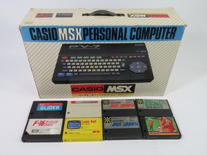 完全ジャンク品 カシオ MSX PV-7 + ソフト 8本 セット ルナーボール/ジョイグラフ 他 送料無料c23