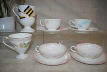 /は832.Noritake Bone China/4609 HONEY ROUGE/von Linnaei Collection 6客セット カップ＆ソーサー ティーカップ 脚付きカップ_画像4