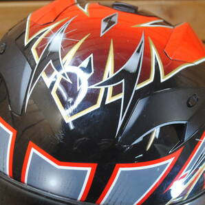 /は868.自動二輪車乗車用ヘルメット フリーサイズ Ｈ-990Ｂ レッド×ブラック の画像2