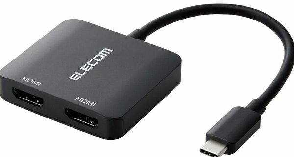 【数回使用】 エレコム ELECOM USB Type-C映像変換アダプタ HDMI 2ポート AD-CHDMI2BK