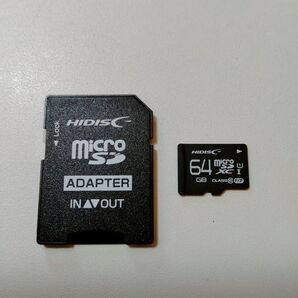 ☆ほぼ未使用☆64GB microSDXCカード (変換アダプタ付き) ※マイクロ SDカード ハイスピード 高速 ~送料無料~