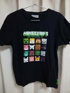 Tシャツ 半袖Tシャツ 160 黒 ブラック Minecraft マイクラ マインクラフト 半袖 