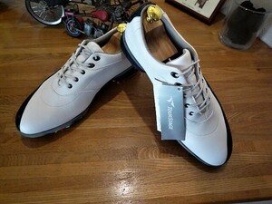  new goods storage goods Tour Stage SHTX2 spike golf shoes 25. white x black 