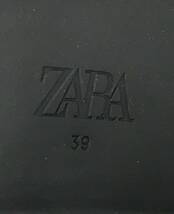 ZARA ニーハイゲートルブーツ 革靴 レザーシューズ カーフバックルストラップ ラウンドトゥ 黒 3830 210 800 2665 ザラ SIZE：39■0215G_画像6