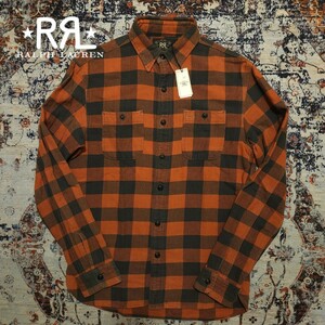 【Beckham着】 RRL Matlock Plaid Work Shirt 【S】 マットロック プラッド ワークシャツ バッファロー チェック 新品 赤 黒 Ralph Lauren