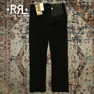 【新品】 RRL Black Corduroy Trousers 【31×30】 ブラック 太畝 コーデュロイ トラウザー 漆黒 肉厚 ボタンフライ タグ付き Ralph Lauren