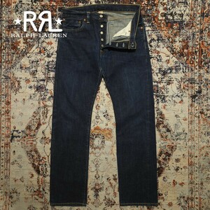 【USA製】 RRL Low Straight One Washed Jeans 【32×32】 ローストレート ワンウォッシュド ジーンズ 濃紺 肉厚 デニム 赤耳 Ralph Lauren