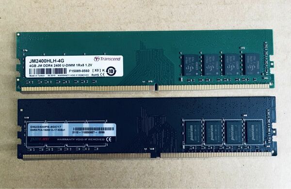 DDR4-2400 PC4-19200 8GB (4GB 2枚組) 中古動作品 デスクトップPC用