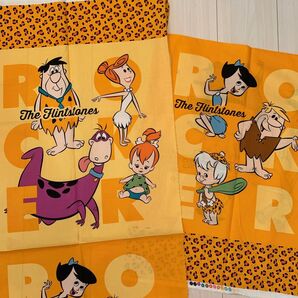 【輸入生地】パネル生地 フリントストーン ロッカー