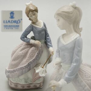 865W. リヤドロ LLADRO 傘と少女 フィギュリン 陶器人形 置物 / 陶製人形リアドロ