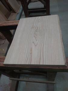 栗　両耳付　No.240229-J　無垢　乾燥材　板（長さ480㎜ｘ幅380㎜ｘ厚み35㎜）1枚　木材　DIY　棚板　小物作りに