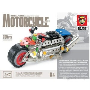 挑戦者求む！ MOTORCYCLE 205pcs 手作りブロック オートバイ バイク 工具付き 模型 組み立て おもちゃ MOTORCYCLE